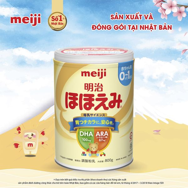 Sữa Meiji nội địa Nhật Bản số 0, 800g (0 -  1 tuổi)