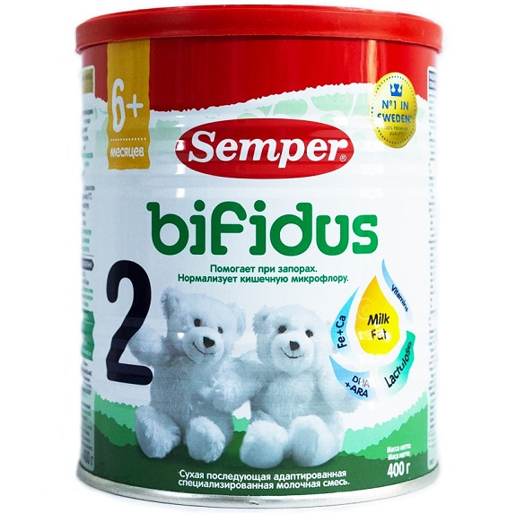 Sữa Semper Bifidus Thụy Điển số 2 400g (6 - 12 tháng)