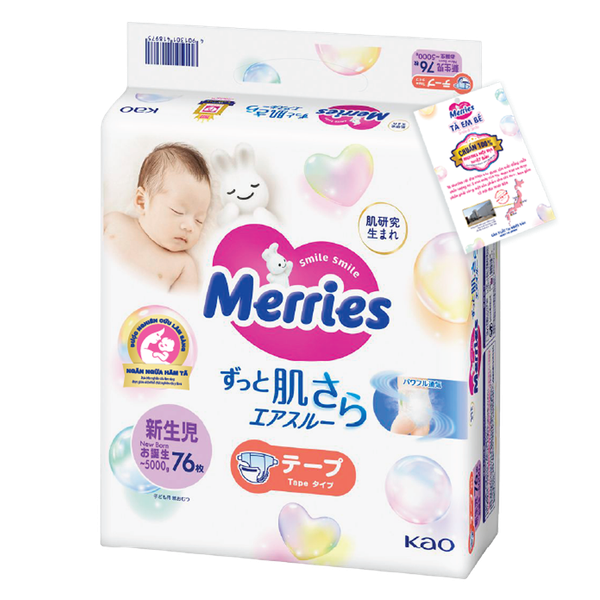 Bỉm Merries nội địa Nhật Bản (Cộng miếng)