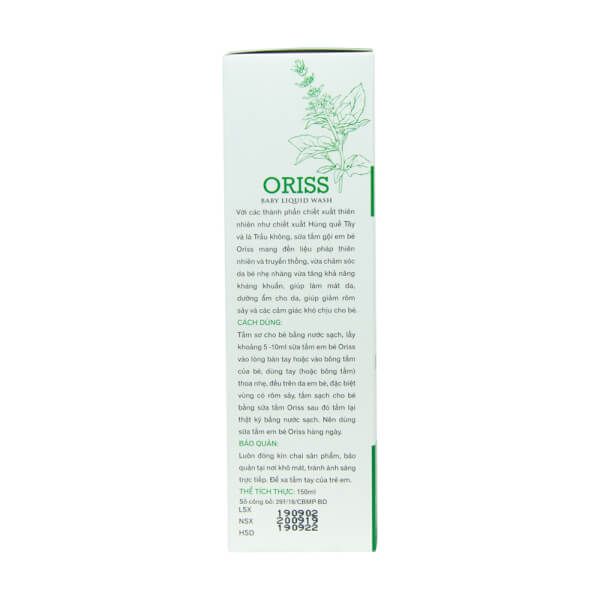 Tắm gội rôm sẩy Oriss 150ml