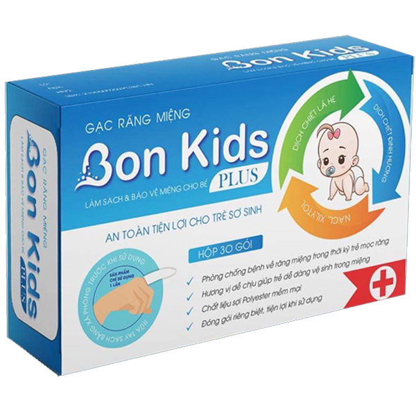 Gạc vệ sinh răng miệng Bon Kids Plus (30 gói)