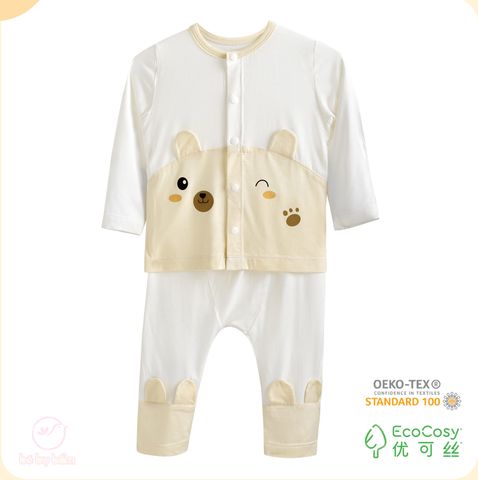 Bộ dài tay phối hình mặt gấu đáng yêu cho bé Yori