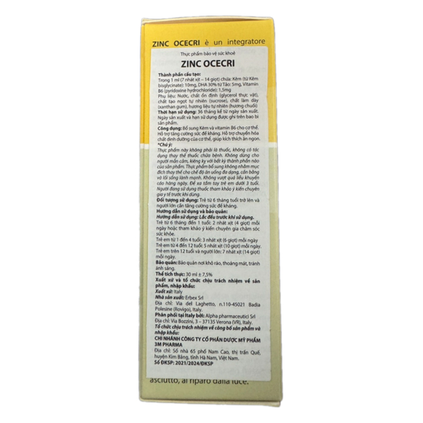 Kẽm hữu cơ dạng xịt Zinc Ocecri (Nhập khẩu Ý)