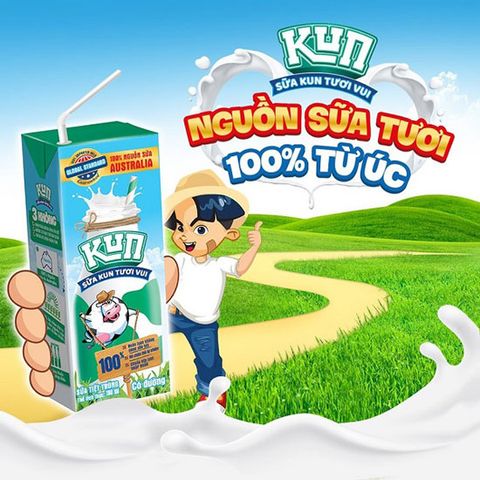 Sữa tươi tiệt trùng có đường cho bé Kun (vỉ 4 hộp)