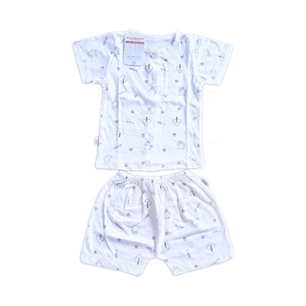 Bộ sơ sinh cài giữa ngắn tay IQ BABY Gấu xám (12-24M)