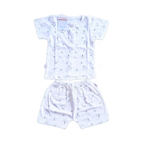 Bộ sơ sinh cài giữa ngắn tay IQ BABY Gấu xám