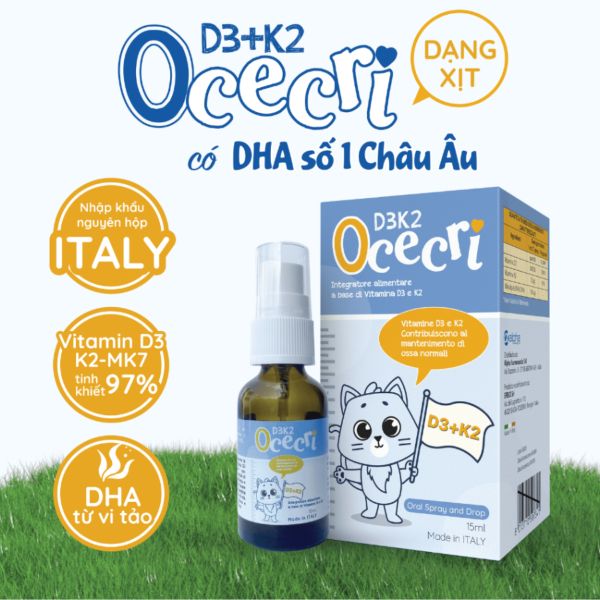 Vitamin D3K2 dạng xịt Ocecri (Nhập khẩu Ý)