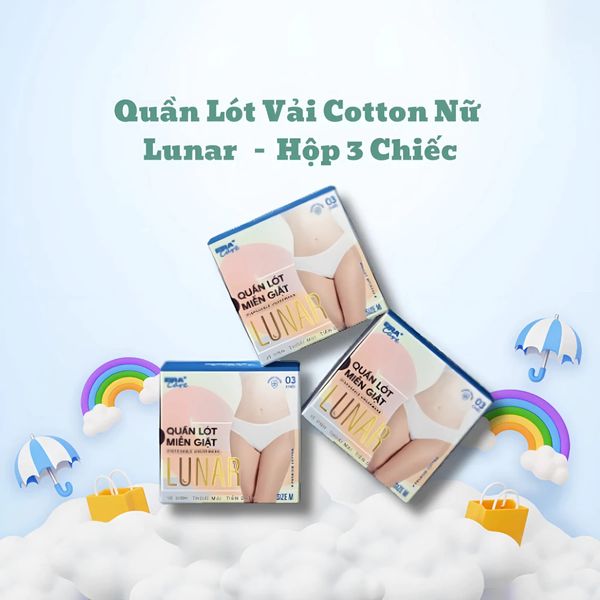 Quần lót giấy miễn giặt chất cotton LUNAR (Hộp 3 chiếc)