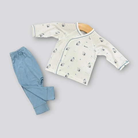 Bộ cài lệch cho bé chất sợi tre in họa tiết Avaler AV24146