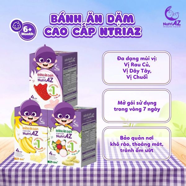 Bánh ăn dặm cho bé Nutri AZ (6M+)