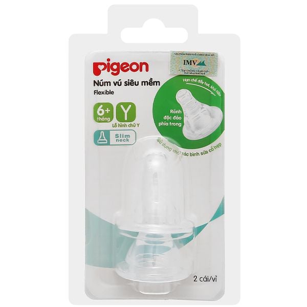 Vỉ 2 núm ty Pigeon cổ hẹp (nhiều size)