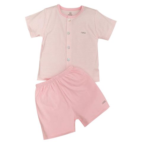 Bộ cài thẳng cộc Nous kẻ hai hồng