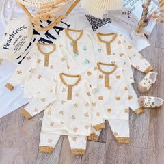 Bộ thun tăm dài tay chui cổ cho bé (12-48M)