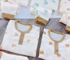 Bộ thun tăm dài tay chui cổ cho bé (12-48M)