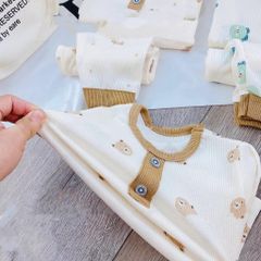 Bộ thun tăm dài tay chui cổ cho bé (12-48M)