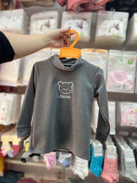 Áo giữ nhiệt cổ 3 phân cho bé, chất zip lông