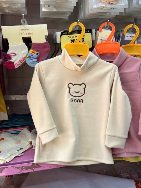 Áo giữ nhiệt cổ 3 phân cho bé, chất zip lông