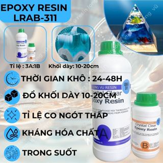 Keo Resin Epoxy Đổ Khối Lớn - LRAB-311-Làm Đèn, Bàn Cafe, Lục Bình