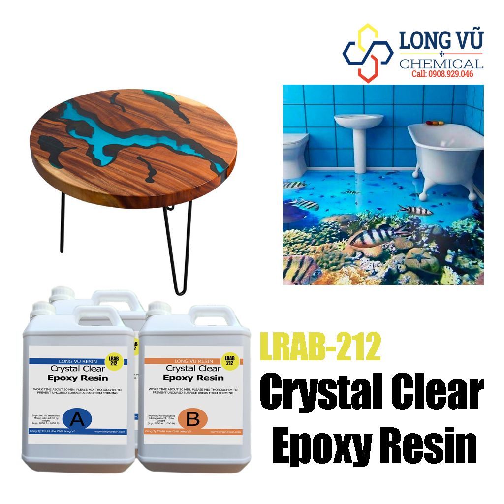 Keo Epoxy Resin [2A:1B] Nhanh Khô 4-8h Đổ Mặt Bàn, Phủ Sàn 3D, Vẽ cá, Carbon, Làm đồ Handmade, Đúc khuôn, tượng