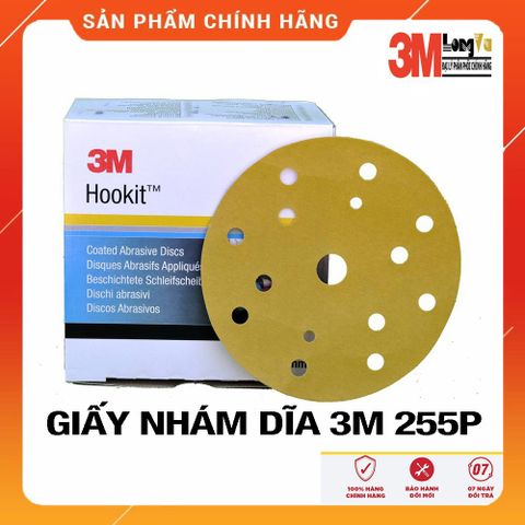  Giấy Nhám Dĩa Tròn Vàng 3M 255P (P80, P120, P180, P240, P320, P400, P500) 