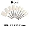 10 Đầu Nỉ Đánh Bóng Mini Cán 3mm, Đánh Bóng Trang Sức Resin