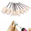 10 Đầu Nỉ Đánh Bóng Mini Cán 3mm, Đánh Bóng Trang Sức Resin