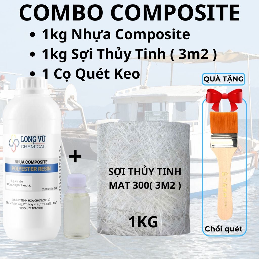 Keo Composite Và Sợi Thủy Tinh, Combo Composite Dùng Đúc Tượng, Làm Khuôn Mẫu, Chống Thấm