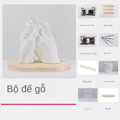  Alginate lấy dấu và bột thạch cao, Bộ kit  làm tượng tay, Diy kit đúc tượng tay chân cho bé, Bộ dụng cụ đúc thủ công 