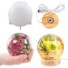 Khuôn nhựa tròn hình cầu lớn, Khuôn nhựa silicon quả cầu, Đế gỗ Led được hỗ trợ bằng USB