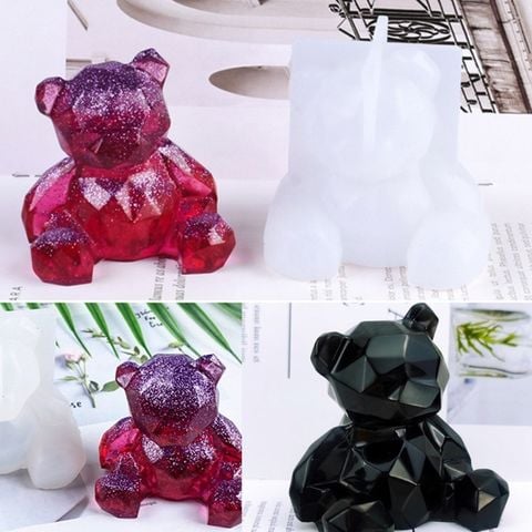  Khuôn Silicon Khối 3D Gấu Teddy 