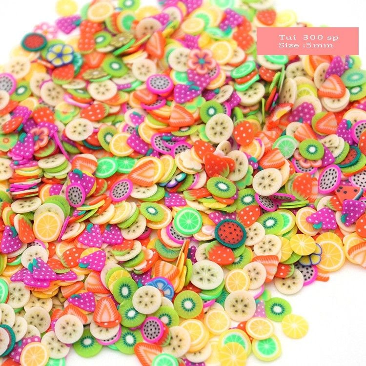 Túi 300 Phụ Kiện Đất Sét Trang Trí Ốp ĐIện Thoại/Nail/Resin Làm Handmade