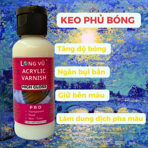  Keo Phủ Bóng, Phủ Bóng Đất Set, tranh acrylic, Đất Nặn Tự Khô - Tăng Bóng và Chống Thấm Nước ( 50ml ) 