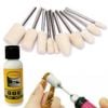 10 Đầu Nỉ Đánh Bóng Mini Cán 3mm, Đánh Bóng Trang Sức Resin