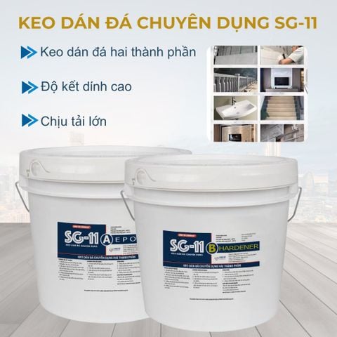  Keo Dán Đá Hoa Cương, Đá Granite Hai Thành Phần AB Epoxy - SG11 - Bộ 2kg 