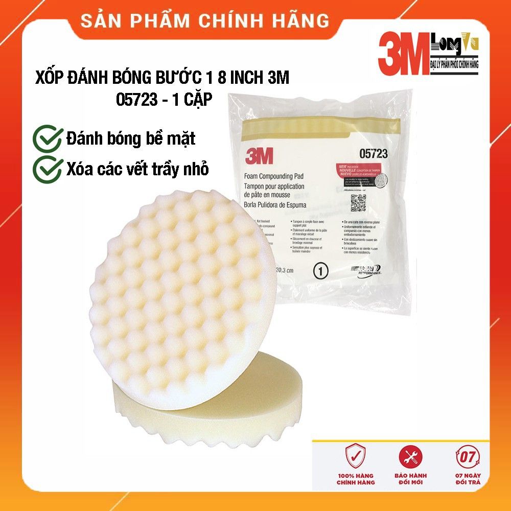 Xốp đánh bóng bước 1 8in 3M 05723 - 1 cặp - 3M Autocare DIY