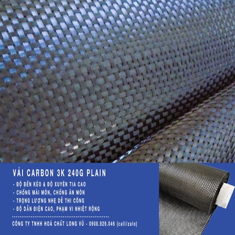  Vải carbon fiber dệt Plain 240g 3K Dán Ốp Đúc Carbon Nội thất phụ kiện ô tô, xe máy 