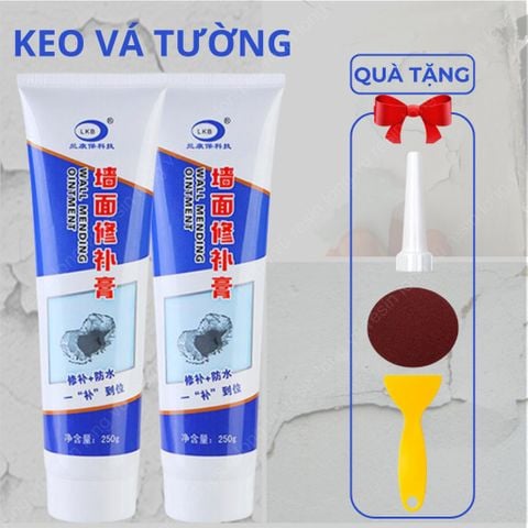  COMBO 3 TUÝT Keo Vá Tường Chống Thấm, Trám Trét Vết Nứt Khe Hở Tường, Chống Mốc Ẩm Làm Tường Trắng Sáng - Tuýp 250g 