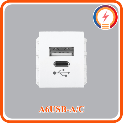  Ổ Cắm Sạc USB Type A- Type C DC 5V-2.1A  MPE A6USB-A/C 