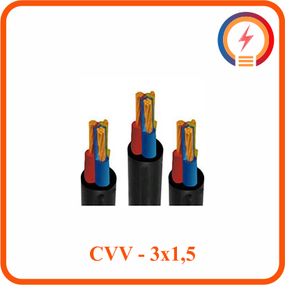  Cáp điện lực hạ thế Cadivi CVV - 3x1,5 - 300/500V 