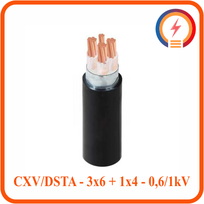  Dây Cadivi CXV/DSTA - 3x6 + 1x4 - 0,6/1kV 