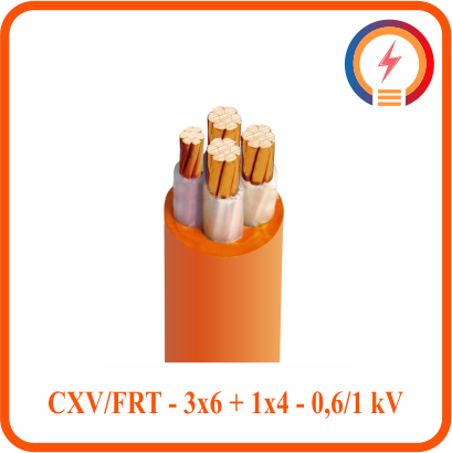  Cáp chậm cháy Cadivi CXV/FRT - 3x6 + 1x4 - 0,6/1 kV 