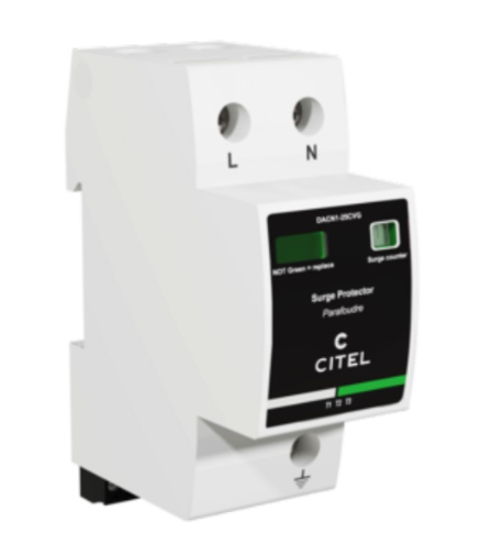  Chống sét 1 pha và đếm sét (Type 1+2+3, 25kA + 100kA) DACN1-25CVGS-11-275/SC 