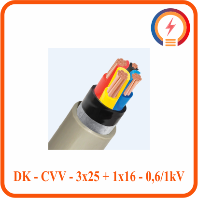  Dây Cadivi DK­­­-CVV - 3x25 + 1x16 - 0,6/1 kV 