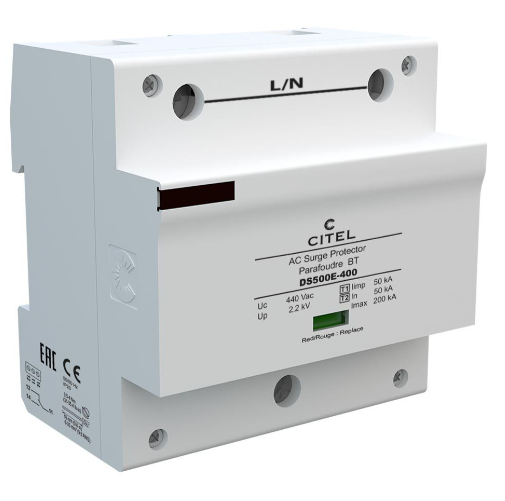  Thiết bị cắt sét AC DS500E-320 (1P, Type 1+2, 50kA+200kA) 
