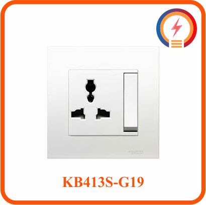  Bộ Ổ Cắm Đơn Đa Năng 13A ( KB413S_G19 / KB413S_AS_G19 ) Vivace Schneider 