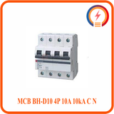  MCB BH-D10 4P 10A 10kA C N Mitsubishi 