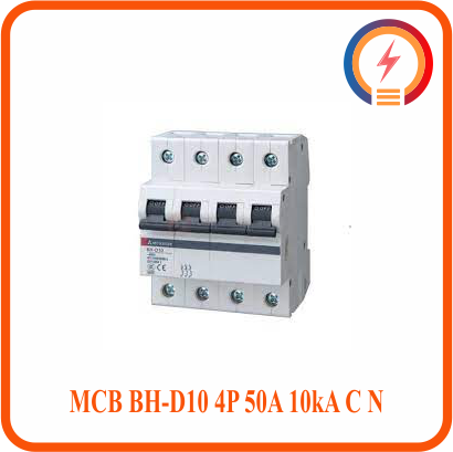  MCB BH-D10 4P 50A 10kA C N Mitsubishi 