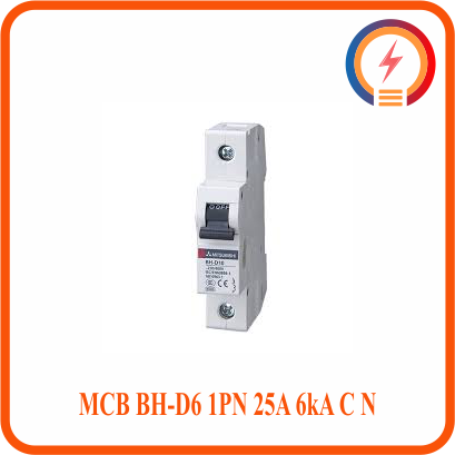  Cầu Dao Tự Động MCB BH-D6 1PN 25A 6kA C N Mitsubishi 