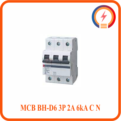  Cầu Dao Tự Động MCB BH-D6 3P 2A 6kA C N Mitsubishi 