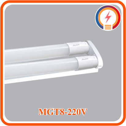  Bộ Máng Gồm Đèn Led Thuỷ Tinh Đôi 1.2m Trắng, Vàng MPE 2x18W ( MGT8-220T/ MGT8-220V ) 